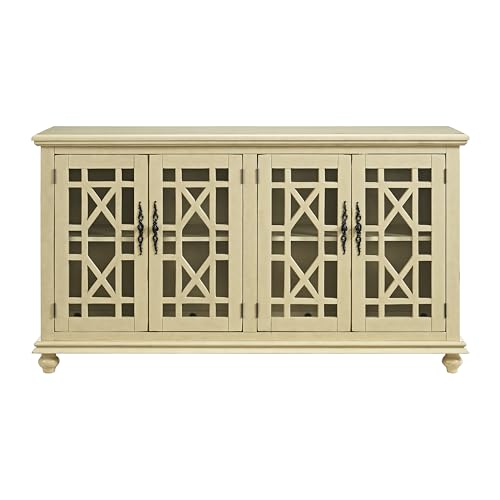 Image of Martin Svensson Home Elegant 63 inch Wood Entertainment Center, Cream White