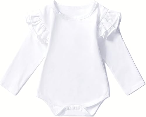 Camisa con volantes de algodón de calidad para bebé niña