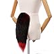 VIGVAN Wolf Ohr Stirnband und Schwanz Set Fluffy Plüsch Wolf Cosplay Kostüme (Schwarz Rot1)