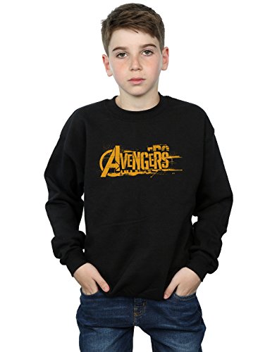 Marvel Boys Avengers Infinity War Orange Logo Sweatshirt Black 5-6 Years