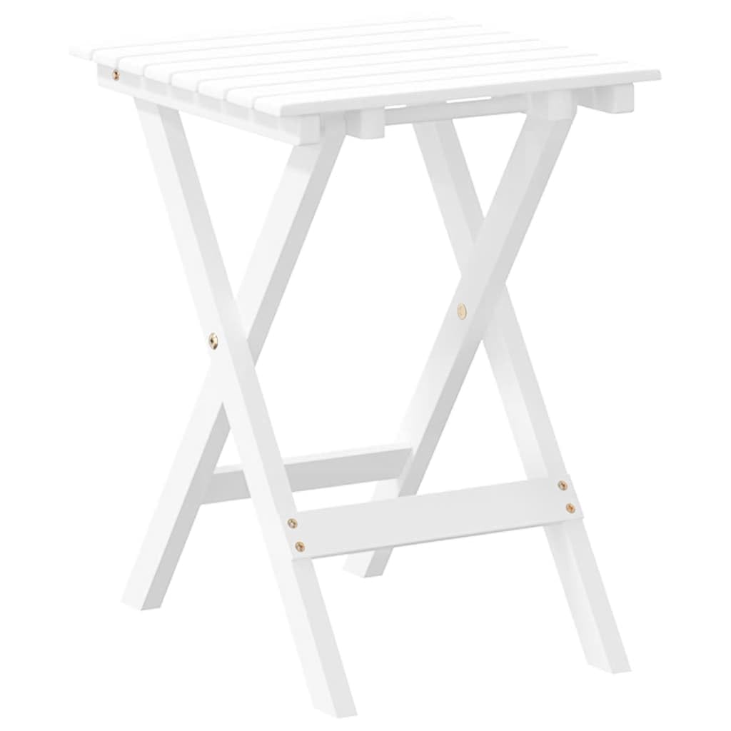 Tavolino pieghevole in legno massiccio di pioppo, bianco, per giardino, terrazza, balcone e interni, resistente alle intemperie, salvaspazio, stabile, facile da pulire, versatile, ideale per