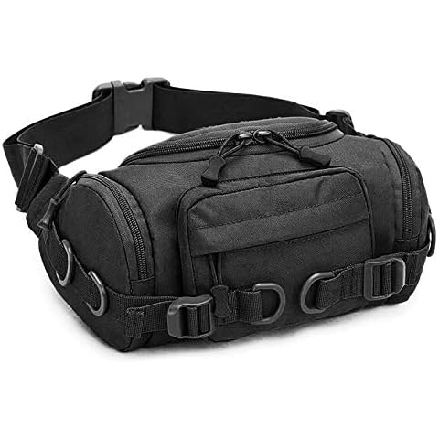 CamGO Tactical Fanny Pack Portable Military Waist Hip Bum Bag for Men Women, Black, Black, OneSize, Waist Bag Cover