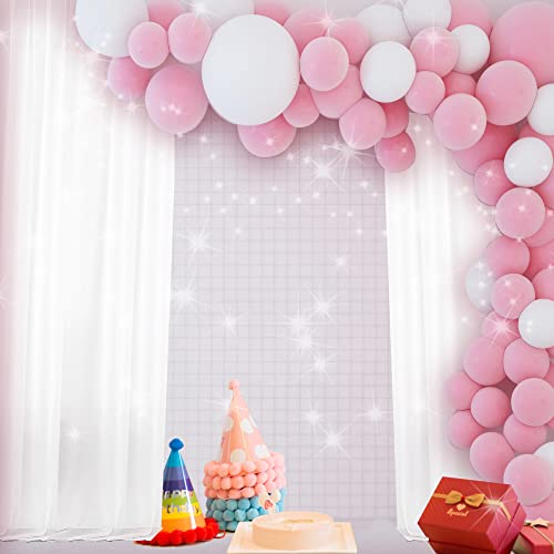 Image of Chyhomenyc Extra Long White Sheer Curtains 120 Inches Long 2 Panels Set, Voile Window Drapes for Wedding Arch /Birthday Party /Hallway Window Guest Room, Each 42Wx120L in, 10FT, Set of 2, White