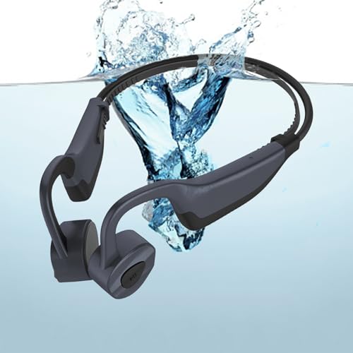 Bone Conduction Headphones, Swimming Headphones-IPX8 Waterproof Open Earphones, Up to 8 Hours Playtime Bluetooth 5.4 Underwater Sport Earbuds with 16 GB MP3 Memory for Swimming, Marathon grey