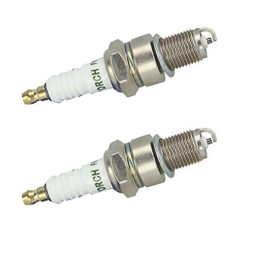 URPIZY 2er-Pack Zündkerze Für Rasenmäher Strimmer Freischneider Rasentrimmer Kettensäge Heckenschere Cutter Ersatzzubehör für F6RTC (BPR6ES) Zündkerze