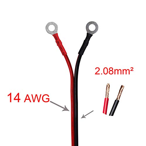CUZEC Heavy-Duty 14AWG 20A Male Plug Cigarette Lighter Adapter Power Supply Cord with 14ft / 4.27m 16 AWG Cable Wire for Car Inverter Air Pump Electric Cup and DIY
