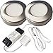 Price comparison product image 2 PACK | BRIGHT 2.6W LED Under Cabinet Spot Lights & Driver Kit | STAINLESS STEEL & NATURAL WHITE | Surface Mounted Fitting | Kitchen Work Countertop Cupboard Unit Down Light | Modern Round Lighting
