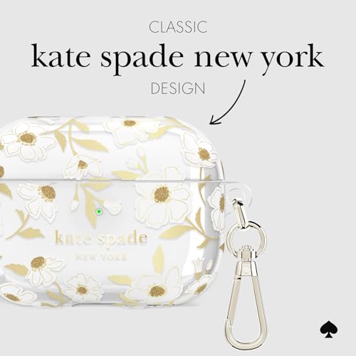 Image of kate spade new york AirPods Pro Protective Case with Keychain Ring - Sunshine Floral, Compatible with AirPods Pro 2nd / 1st Generation
