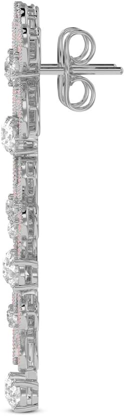 Soirée Cocktail Collection LAB GROWN Diamond Dangle Earrings For Women 3.50 Carat - 12 Carat IGI Certified 14K Or 18K Gold FG Color VS Clarity Friendly Diamonds