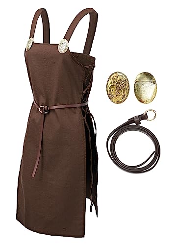 Costume de Ren Faire avec tablier viking en lin vintage
