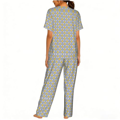 Pyjama lion pour femme en maille douce haut de gamme