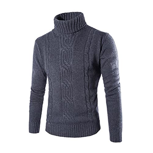 Male Sweater Pullover Slim Warm Solid High Lapel Hedging British Men's Clothing Mens Turtleneck