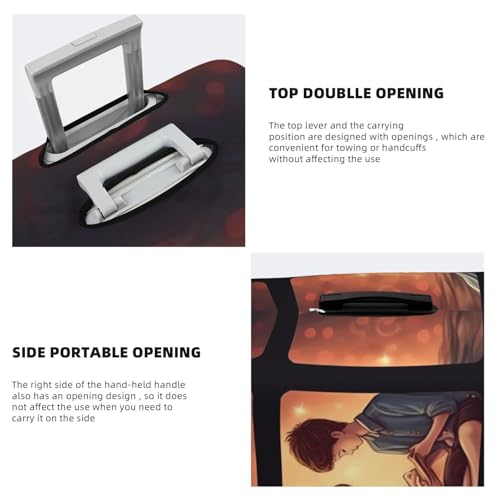 Travel Luggage Cover Romantic love Suitcase Protector Elastic Washable Stretch Suitcase Protector Anti-Scratch Travel Suitcase Cover Fit 18-32 Inch Luggage4