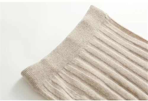 ERFMFKL Women Solid Knitted Sweater Skirt High Waist Pleated Ruffles Casual Office A- Line Skirts2