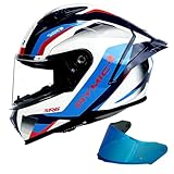 Rymic SR6 Full Face Motorcycle Helmet, Equipped...