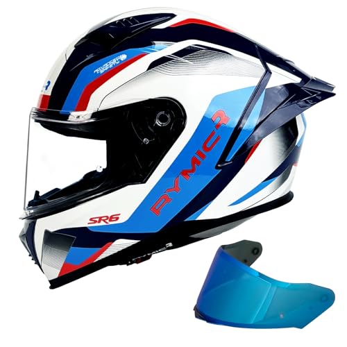 Rymic SR6 Full Face Motorcycle Helmet, Equipped...