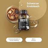 Schwarzer Knoblauch 100:1-15000 mg Knoblauch Extrakt pro Portion - Allium Sativum - 180 veganes Kapseln...