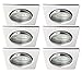 Produktbild Trango 6er Set LED Einbaustrahler aus Aluminium Eckig TG6729-069SGUCOBSD incl. 3 Stufen dimmbare LED Leuchtmittel 3000K warmweiß, Einbauleuchte, Deckenspot, Einbauspot, Deckenleuchte, Deckenstrahler