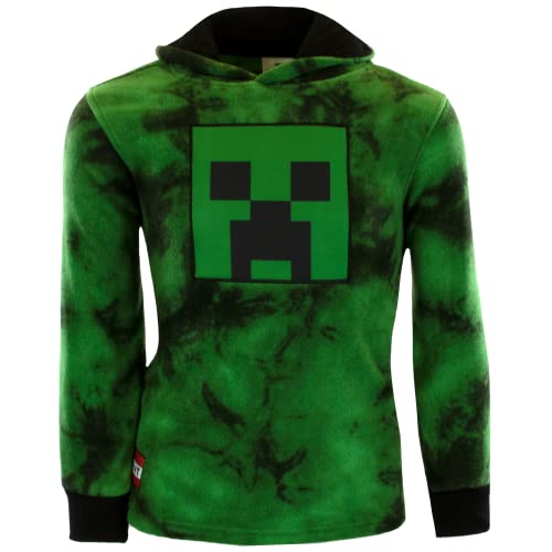 Minecraft Video Game Creeper Boy's Pull Over Fashion Hoodie Sweatshirt For Kid's (Green Wash, 5/6 #TOP2