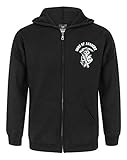 Manga larga negro cremallera sudadera con capucha