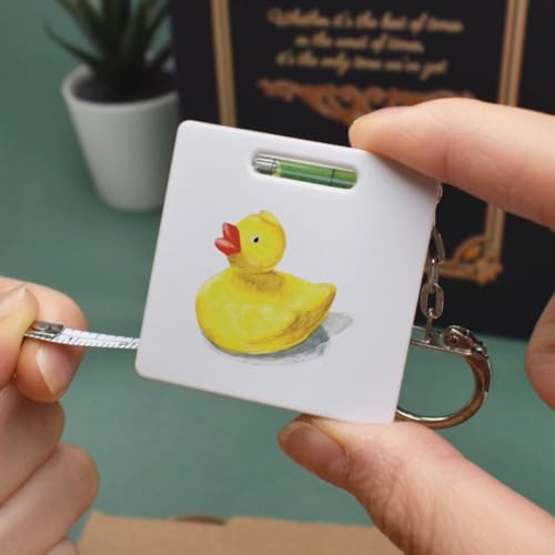 Cinta Métrica con Nivel y Llavero Diseño Pato Amarillo miniatura 2