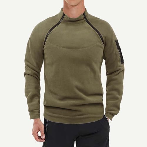 Men's Tactical Fleece Jacket Quarter Zip Outdoor Warm Pullover FAL Winter Fashion Long Sleeve Mock Neck Sweatshirts2
