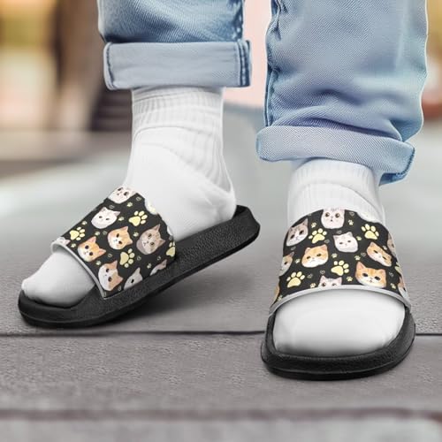 2025 Trendy Boys & Girls Slide Sandals Animals Print Kids Shower Shoes3