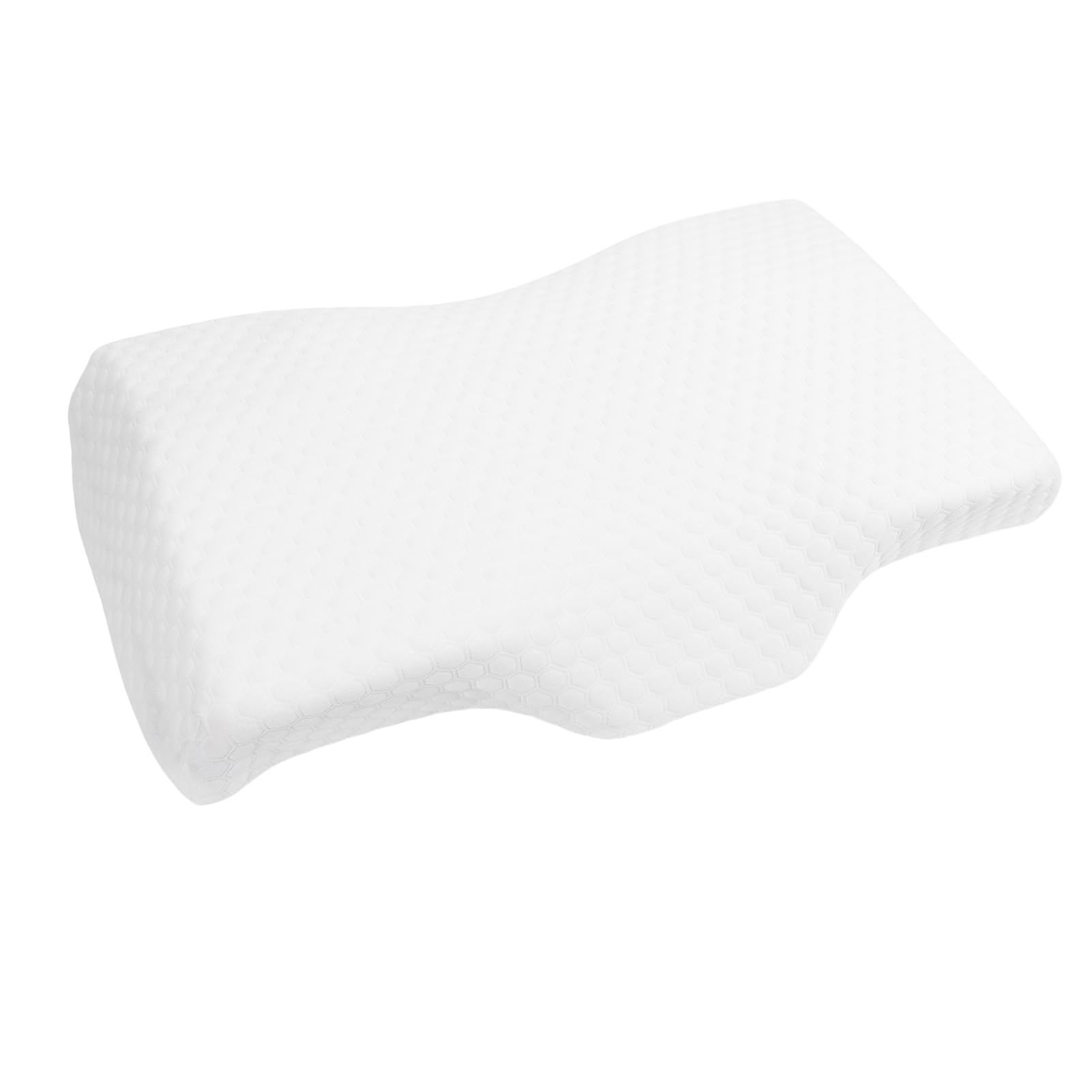 Walfront Poduszka Pod szyję z Pianki Memory, Ergonomiczna Poduszka Szyjna z Regulowanym Podparciem dla Podkładów na Brzuchu z Tyłu, Oddychająca Dzianinowa Osłona do Domu i Podróży (WHITE 52*30*10)