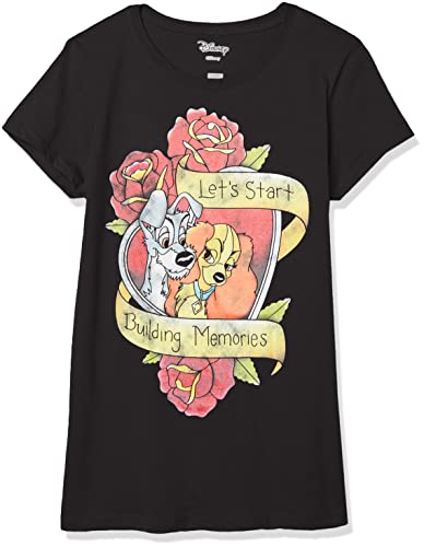 T-shirt Disney La Belle et le Clochard style tatoo pour fille passionnée