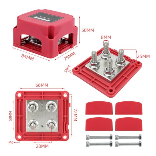 Bloc de distribution électrique 400A 48V avec bornier M8 en nylon renforcé perfk - 2