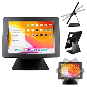 CarrieCathy Desktop Anti-Theft Security Kiosk POS Stand Holder Enclosure for 2022 2021 2020 iPad Pro 11″, 10.9″ 2022 iPad Air 5, 2020 iPad Air 4, Flip & Rotate