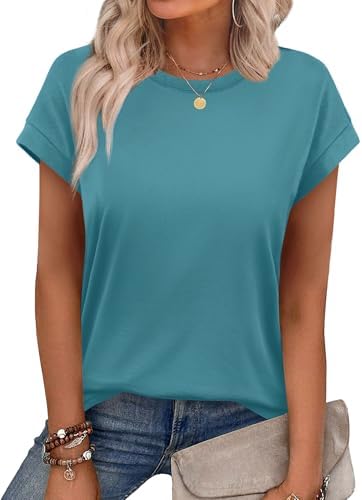 Alaroo Womens Summer Tops Short Sleeve Shirts Crew Neck Cute Tren...