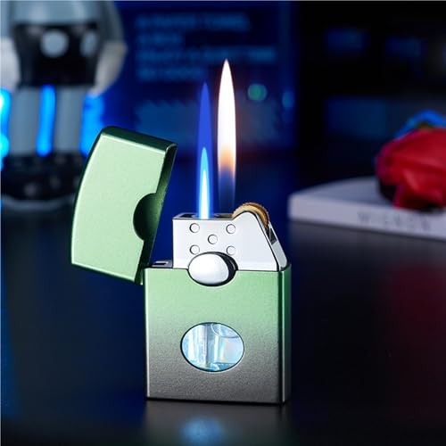 Encendedor dual llama recargable de zinc resistente miniatura 1