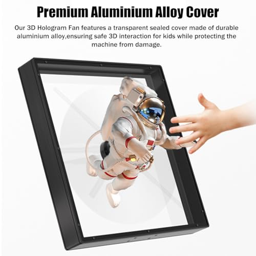 Proyector holográfico 3D con cubierta de aleación de aluminio para publicidad vertical, carteles comerciales y barras. Muestra video de animación para una promoción llamativa
