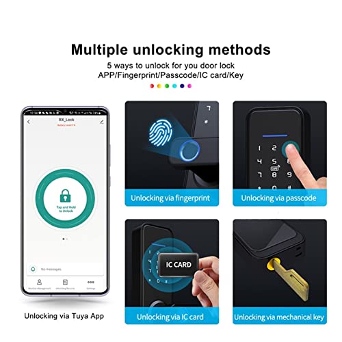 Cerradura inteligente WiFi con bloqueo electrónico y contraseña para puerta principal 4