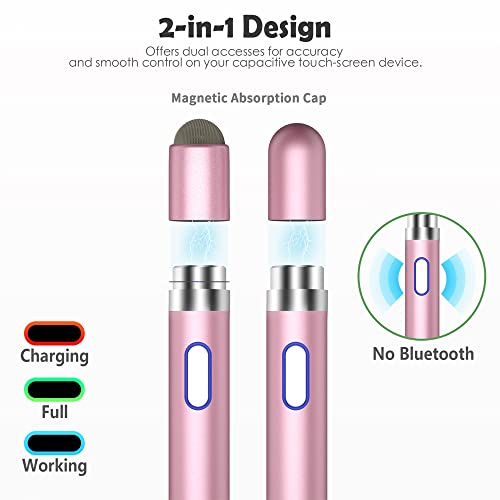 Active Stylus Pen for Touch Screens,Dual Pen Tips for iOS & Android Drawing & Writing,High Precise Digital Pencil for Apple iPhone 17/16/15/14/13, iPad Air/Pro/Mini,Phone/Tablet/Sam-sung/Kin-dle- Pink by SOCLLLife - Image 4
