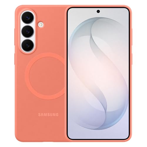 Image of Samsung Galaxy S26+ Silicone Magnet Phone Case, Soft-Touch, Durable Grip, Great Feel, Coral Red