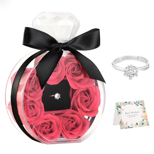 Image of CECEIN Crochet Rose Bouquet for Mom, Handmade Knitted Flowers, Never Fade Floral Gift for Mother’s Day, (Red Knitted Rose,1Gift for Mom)