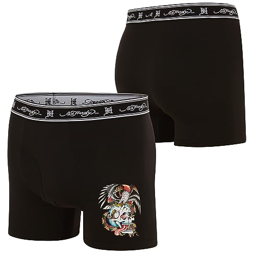 ED HARDY Mens Boxer Briefs Active Stretch Breathable Underwear, Comfortable Gym Boxer Briefs- Multipack