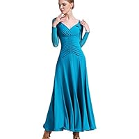 TJDWPRRD Ballsaal Kleid Damen - Tango Waltz Tanzkleidung Ärmellos Mit Fischgrätenrock