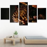 SIGNWIN 5 Panel Canvas Wall Art Modern Art Bouquet Colorful Decorative Elements Floral Multicolor Photography - 60