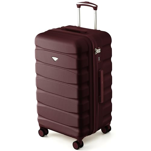 Flight Knight 70cm Trunk Suitcase - Hard Shell ABS Checked Luggage for Week-Long Travel with Medium Capacity Interior, Spinner Wheels and TSA Lock - Approved for Most UK Airlines