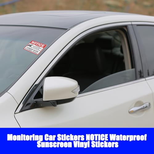 Image of Bittwee 6PCS Car Camera Audio Video Recording Window Vinyl Stickers, Waterproof Sun-Proof Vehicle Video Recorder Decals, Double Sided Auto Camera Recording Label, Universal for Most Cars