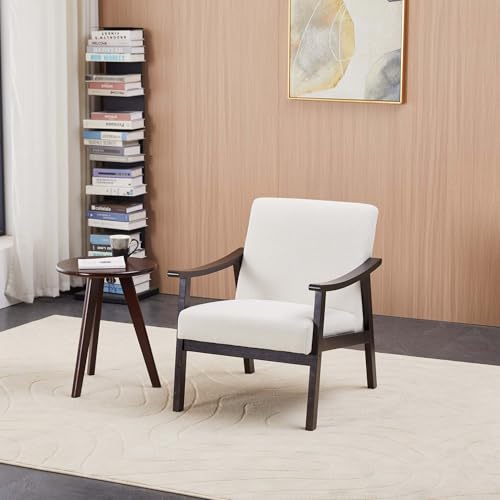 Sillón de respaldo alto tejido de poliéster blanco antiguo miniatura 1