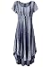 Prime Sale JayJay Women Boho High Low Casual Maxi U-Neck Short Sleeve Tie Dye Print Long Dress With Pocket,NAVY,2XL