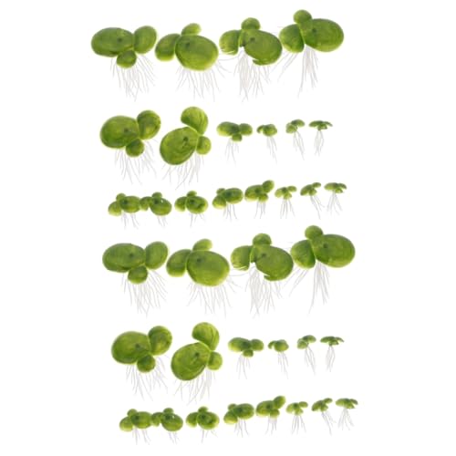 36個模造植物プラスチック製の浮き魚の植物水族館のウキクサ偽ウキクサスイレンの葉飾りミニ人工植物ミニウキクサタンクウキクサ水槽工場ガラス飾る装飾品塩ビ