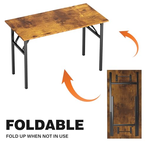 Image of DlandHome 39.4 Inch Small Folding Computer Desk for Home Office, Retro