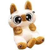 [Apariencia]: Esta muñeca se asemeja a un gato, con una paleta de colores blanco y marrón. Sus grandes ojos redondos son increíblemente adorables, sus orejas están adornadas con pelo y sus extremidades son encantadoramente tiernas, lo que la hace increíblemente encantadora.