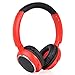 4th Of July Deal! Contixo KB-300 Kid Safe 85DB Over the Ear Wireless Bluetooth LED Headphone with Volume Limiter, Built-in Microphone, Micro SD, FM Stereo Radio (Red+Black) - Best Gift