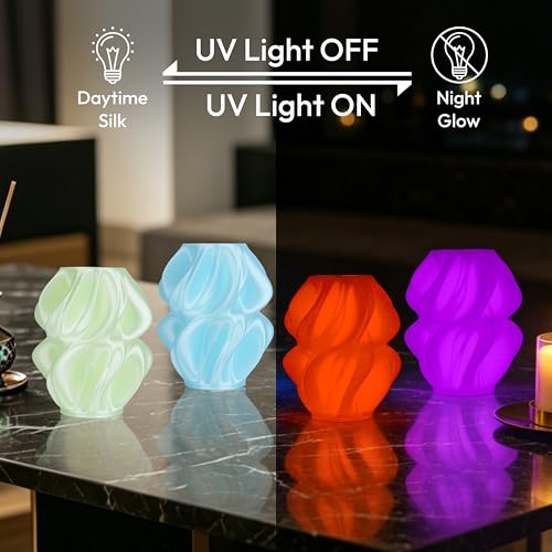 Image of AMOLEN Glow in the Dark PLA Filament,Shiny Silk & Glow 3D Printer Filament PLA Glow Filament 1.75mm Orange-Red, Best with UV Lamps, Dimensional Accuracy + /- 0.02 mm 1KG(2.2lb)
